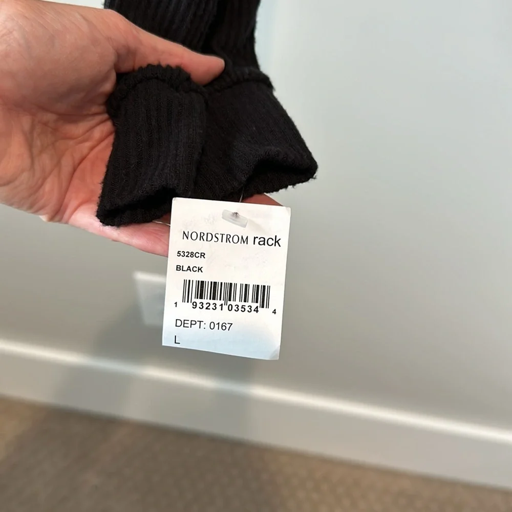 NWT PST by Project Social T Wren Small Rib Knit Soft Hoodie Top Blac Women's L - Picture 6 of 8